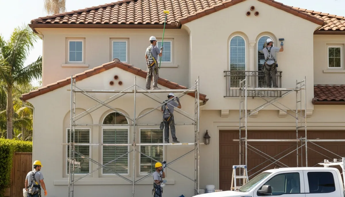Painter in Anaheim, CA applying interior paint for a professional residential painting service